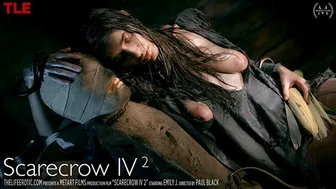 Kinky beauty has weird sex with a scarecrow and a corncob