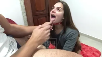Submissive collared girlfriend gets disciplined and fucked | creampie, male squirt, domination