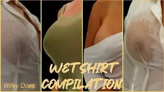 Wifey Wet Shirt Compilation Big Tits No Bra - OF @wifeydoespremium