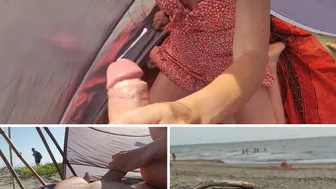 Flashing cock in public - My wife makes me cum in front of strangers on a nude beach - MissCreamy