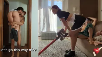 I fucked hard the slutty cleaning lady (ENGLISH SUBTITLES)