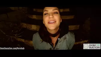 POV blowjob and doggie style fucking with submissive training in the great outdoors -- real BDSM
