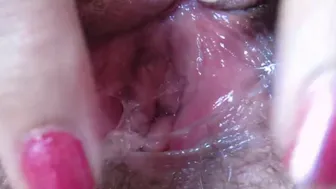Wet vagina pussy after orgasm in extreme close up HD
