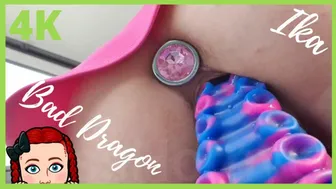 Bad Dragon Ika Dildo Play With Close Up Wet Pussy On The Balcony. Shhh
