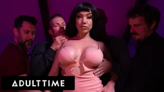 ADULT TIME - Sex Addict Little Puck FISTED & DOUBLE PENETRATED DURING ROUGH DVP GANGBANG