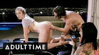 ADULT TIME Lena Paul & Joanna Angel Cumswapping Threesome Over L.A. Skyline
