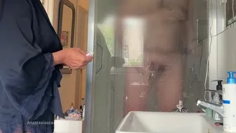 My husband started jerking off to my when she caught him taking a shower.