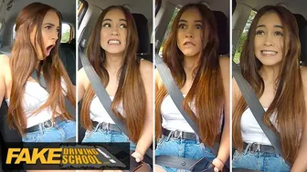 He nearly missed out on fucking the HOTTEST BRUNETTE STUDENT - Fake Driving School