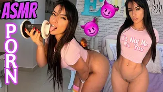 ASMR Ear licking dirty talking and wet pussy sounds with EMANUELLY RAQUEL