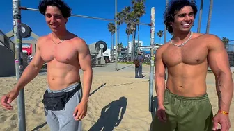 Beach workout turns 2v1. Zane & gattouz0 find a girl in Venice & take her home for EPIC Sex!