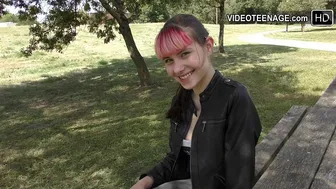18 year Luna does her first porn casting