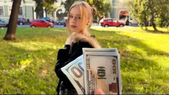 Shy stranger cheated on her boyfriend for money and a big dick