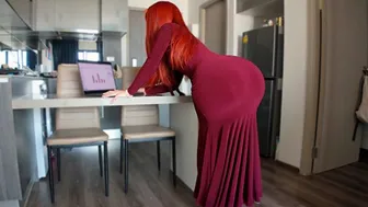 Hot Step Mom accidentally caught Step Son With a Boner while she was working