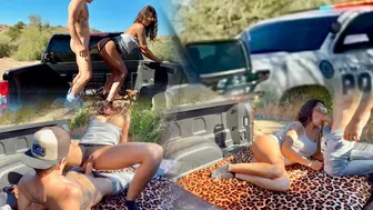 Caught By the Cops Fucking in the Truck Bed - Then Squirted So Fucking Much - Mav & Joey Lee