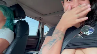 lesbians flashing while driving [ w/ ziggy rouge ]