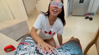 I teach my fucking stepsister how to fuck wild. I end up cumming hard in her pussy