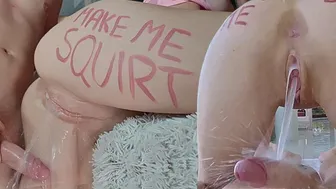 MAKE ME SQUIRT !!! THE BEST BOUNCING ASS & SQUIRTING PUSSY MAKES HIM CUM 3 TIMES
