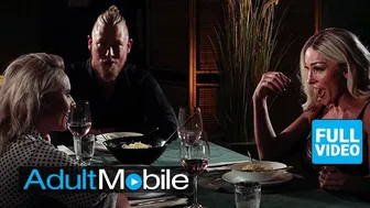 ADULTMOBILE - Big Tits Milf Gets Her Pussy Eaten At The Same Time By Her Secret Lover And His Wife