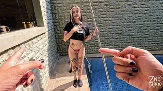 STEPSISTER HELPING IN THE POOL AND WANT CUM WITH HER PUSSY ft. Janys [FREE SCENE]