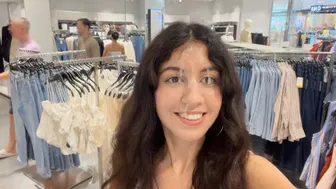 Risky Fitting Room Sex and Public Cumwalk in a Clothing Store Full of People