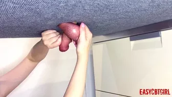 Mistress twists and stretches slave balls and dick EasyCBTGirl