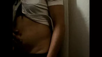 going through Paula's belly penetrating her with my hands belly fetish belly push