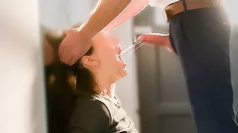 Wellcome Home Blowjob and Deep Side Fuck - She Loves Sucking and Get Spanked (Choking on BIG DICK)
